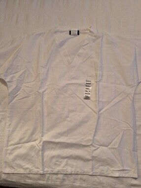 RX Gear white men's Medium scrub top uniform top unisex NWT